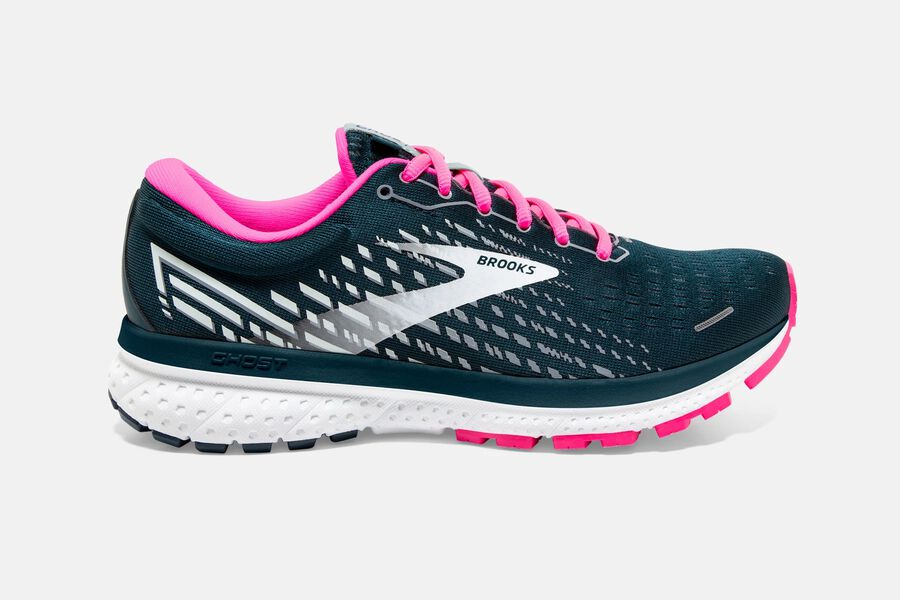 Brooks Women's Ghost 13 Road Running Shoes Black/Pink EQOP-63410